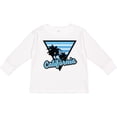 thumbnail image 3 of Inktastic California with Triangle and Palm Trees in Blue Boys or Girls Long Sleeve Toddler T-Shirt, 3 of 5