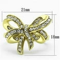 thumbnail image 2 of Womens 14K Gold Ion Plated Stainless Steel Bow Ribbon Wedding Ring - Size 9, 2 of 4