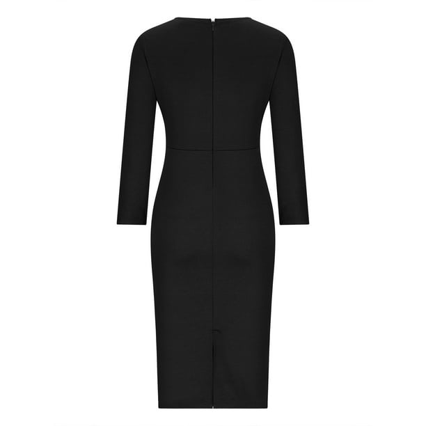 Oplxuo Plus Size Women's Peplum Bodycon Midi Dresses Long Sleeve Ruffle Wear to Work Slim Fit Business Pencil Dress, Size: 3XL, Black Oplxuo Plus Size Women's Peplum Bodycon Midi Dresses Long Sleeve Ruffle Wear to Work Slim Fit Business Pencil Dress, Size: 3XL, Black