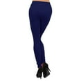 thumbnail image 3 of Women Sports Leggings with Fleece Lined Workout Running Pants, Navy Blue, 3 of 5