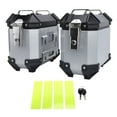 thumbnail image 2 of Pair of Universal Motorcycle Saddlebag Side Boxes, 18 Liter Aluminum Motorcycle Trunk Travel Storage Rack with Safety Lock and Handle Left and Right Helmet Luggage, 2 of 7