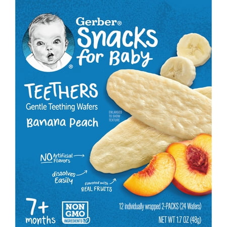 Gerber Snacks for Baby Teethers, Banana Peach, 1.7 oz Box (12 Pack)