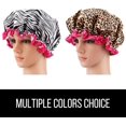 thumbnail image 5 of Gorro de ducha para mujer, gorro de ducha satinado de doble capa, gorro de ducha impermeable, gorro de ducha infantil reutilizable, resistente al moho, 4 piezas, 5 of 5