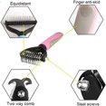 thumbnail image 3 of Dematting Comb, Two-Sided Undercoat Rake for Dogs & Cats, Dog Brush for Shedding and Removing Mats,Safe Stainless Steel dematting Tool Pink, 3 of 7