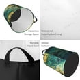 thumbnail image 2 of Sikiie Turquoise Golden Swirl Print Round Dirty Clothes Basket, Waterproof Standing Foldable Storage Basket, for Laundry Room, Bedroom, Bathroom Storage-Medium, 2 of 6