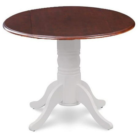 Furniture Burlington Ma M&D Furniture BUT-WMA-TP 42 in. dia. x 30 in. Burlington Round Dining Table with Two 9 in. Drop Leaves, White Mahogany ()