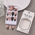 thumbnail image 2 of Mcolor Press on Nails Medium Almond, Spring Summer Nude Glue on Gel Nails, 24Pcs Short Stiletto Acrylic False Nails Kits Reusable UV Finish Full Cover Stick on Nails for Women Gift, 2 of 8