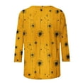 thumbnail image 5 of Yuanlook Women's 3/4 Sleeve Shirts,Dressy Casual Tops Crew Neck Blouses Summer T Shirts Loose Fit Business Work Clothes - Yellow - S, 5 of 9