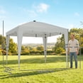 thumbnail image 3 of Outsunny 10 x 10 ft Pop Up Canopy Tent with Central Light, UPF 50+, 3 of 10