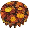 thumbnail image 2 of Fall Pumpkin Tablecloth 70 Inch Round Autumn Thanksgiving Table Cloth Dust-Proof Wrinkle Resistant Rustic Tablecloth for Holiday Kitchen Dining Room Party Picnic Indoor Outdoor\u2026, 2 of 6