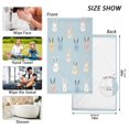 thumbnail image 6 of Yayeee 2 Pack Hand Towels for Bathroom 100% Cotton 16" x 28" Soft Absorbent Kitchen Towel, Blue Rabbits, 6 of 7