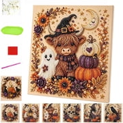 Healthloop Halloween Ghost Diamond Painting Kit for Adults 3D Pearl Art DIY Craft Fall Home Decor Wall Art Spooky Cute Seasonal Gift