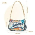 thumbnail image 3 of FORMRS Womens Shoulder Bag with Chain Strap Clutch Purse Cute Tote Handbag, Yellow Sardines Pattern, 3 of 7
