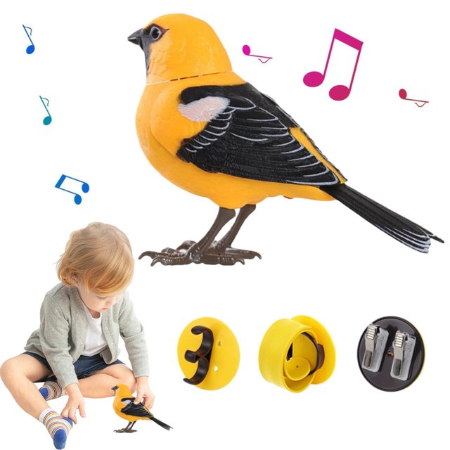 ⚡ Big Sale ! Singing Chirping Bird Toy Artificial Bird Toy Realistic Chirping And Motion Cute Interactive Bird Toy Simulation Bird Toys For Kids Desk Battery Operated Des