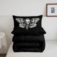 thumbnail image 5 of Black White Death Moth Comforter Set Twin Sugar Skull Print Bedding Halloween Decor Gothic Style Bedding Comforter Sets Happy Halloween Duvet Insert Halloween Themed Quilt, 5 of 6