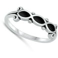 thumbnail image 4 of CHOOSE YOUR COLOR Simulated Black Onyx Ring .925 Sterling Silver Band CZ Jewelry Female Size 9, 4 of 4