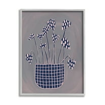 Stupell Spotted Plant Leaves Floral Patterned Botanical & Floral Painting Gray Framed Art Print Wall Art