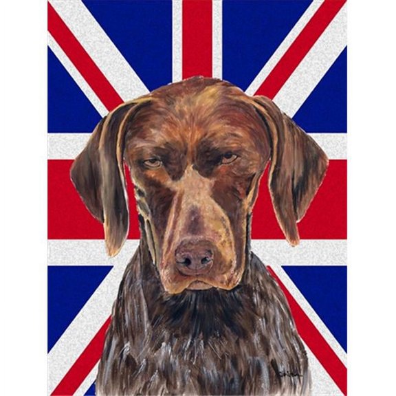 German Shorthaired Pointer With English Union Jack British Flag Flag Garden Size