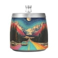 thumbnail image 7 of Yayeee Ashtray with Lid for Cigarette Smokeless Stainless Steel Home Ash Holder, Colorful Road, 7 of 7