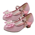 thumbnail image 3 of Girls Dress Shoes Low Heel Princess Flats Flower Wedding Party Glitter Shoes for Kids Toddler Toddler Girl Dress Shoes Open Toe Sandals, 3 of 5
