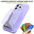 thumbnail image 4 of Compatible with iPhone 16 Pro Wallet Phone Case,Back Flip Kickstand,With Card Holder(Store 4-5 Cards and Folded Money),Built-in Mirror,Heavy Duty Shockproof Anti-Scratch Phone Case,Purple, 4 of 7