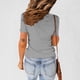 thumbnail image 4 of Tops Para Mujer Blusa Casual Elegante Camiseta de Manga Corta Sólida Con Cuello en V Odeerbi  ODB163549, 4 of 9