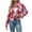 Hot Pink, variant on Flannels for Women Cropped Shacket Jacket Fashion Plaid Button Down Shirt 2024 Fall Outwear Coat Tops(Black,M)