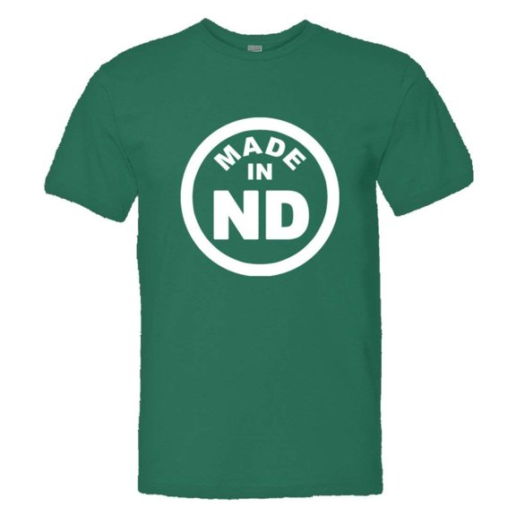 PleaseMeTees™ Mens From Born Made In North Dakota ND Logo Label HQ Tee