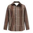 thumbnail image 5 of Men Business Casual Gingham Long Sleeve Button Down Shirt 4 Way Stretch Wrinkle Free Regular Fit Lapel Collar Lightweight Working Casual Fall Clothing Sizes 3XL, 5 of 6