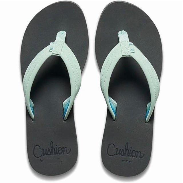 Women's Arch Support Comfortable Padded Breathable Flip Flops Black Size 7