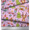 thumbnail image 3 of Soimoi polyester Crepe Fabric Gift Box,Snowman & Tree Christmas Printed Fabric 1 Yard 52 Inch Wide, 3 of 3