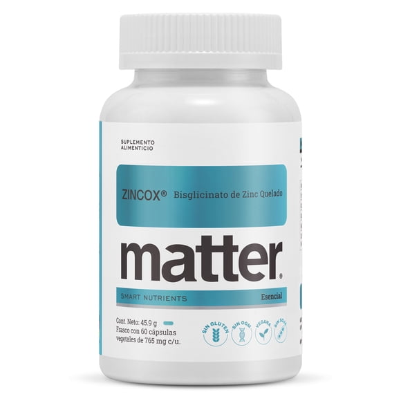 Suplemento Alimenticio Matter Zincox Bisglicinato de Zinc 60 cápsulas