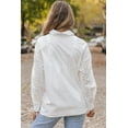 thumbnail image 3 of Women's White Lace Patch Chest Pocket Button-Up Shirt, 3 of 5