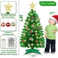 thumbnail image 3 of 3 Ft Green Christmas Tree Tinsel Dual Color Change 12 Modes Timer DIY 50 Warm White & Colored Lights 15 Ball Ornaments Star Battery Operated Small Artificial Full Xmas Tree Table Indoor Holiday Decor, 3 of 14