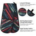 thumbnail image 2 of Yayeee Double Oven Mitt Kitchen Heat Resistant Baking 35" x7" Quilted Glove, Stars Abstract Lines, 2 of 6
