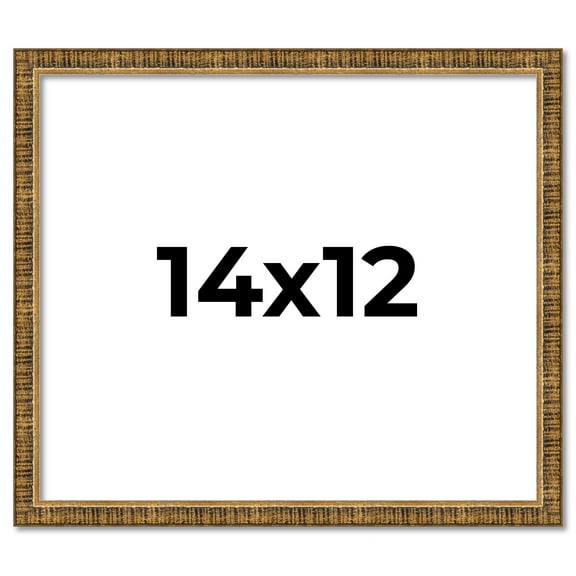 14x12 Frame Gold Solid Wood Picture Frame - Complete Modern Photo Frame Includes UV Acrylic