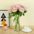 thumbnail image 2 of 12PC Black Roses Artificial Flowers Fake Roses Silk Realistic Roses Bouquet Flowers with Long Stems for Wedding Home Party Centerpieces Decorations, 2 of 5