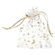 thumbnail image 1 of Bolsa de organza Uxcell, bolsas de malla transparente con estrellas y luna, bolsas de regalo con cordón, bolsas de favor para fiestas al por mayor, fundas para joyas blancas y doradas de 3.5" x 5", 1 of 6