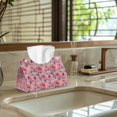 thumbnail image 5 of ZUXONGSY Pink Flower Tissue Box Covers 2 Packs Rectangle PU Leather Tissue Box Holder with Buttons Decorative Cube Tissue Holder for Bathroom Tissue Case Bag Organizer Home Decor, 5 of 7