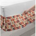 thumbnail image 2 of Colorful Bed Skirt, Retro Geometric Shaped Composition with Horizontal Zigzag Simple Maze Like Forms, Elastic Bedskirt Dust Ruffle Wrap Around for Bedding Decor, 4 Sizes, Multicolor, by Ambesonne, 2 of 2