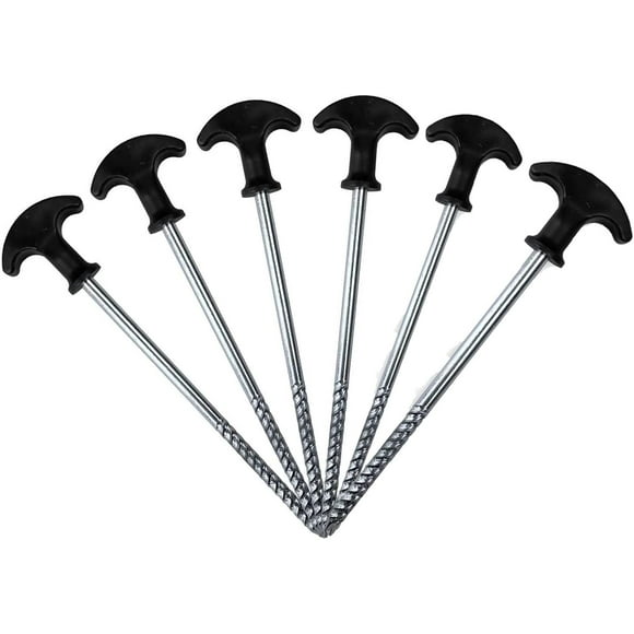 Galvanized Steel Tent Stakes Heavy Duty, Multi-function Outdoor Anchors for Picnic Tables, Shelters, Canopies, 6 Pieces