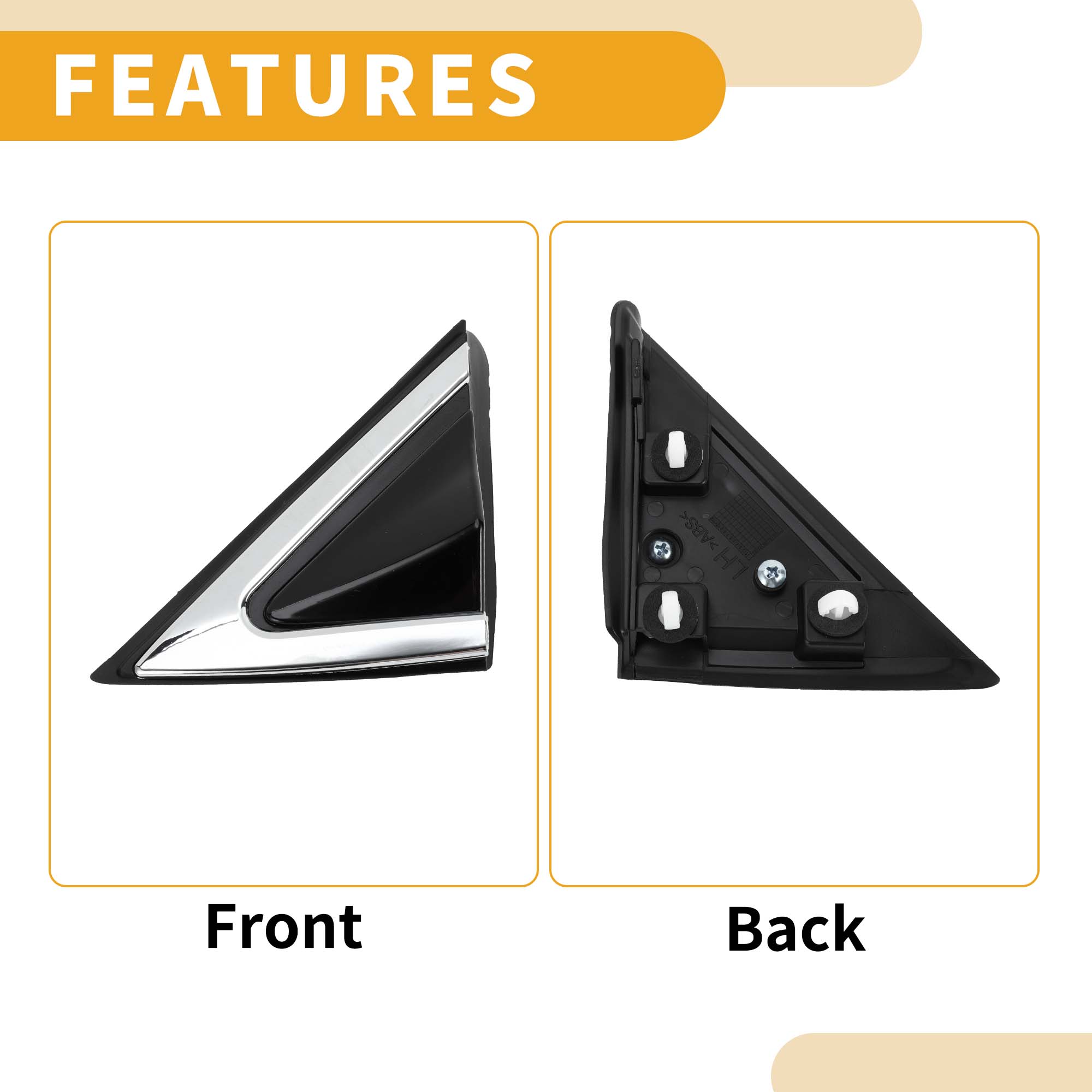 Unique Bargains Pillar Corner Triangle Trim No.861802W000 Rearview Mirror Cover