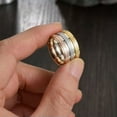 thumbnail image 2 of 4MM Rose Gold/Silver Frosted Band Men Women Stainless Steel Wedding Ring Sz 5-10, 2 of 9
