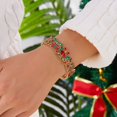 thumbnail image 4 of NICKSUN Christmas Enamel Stretch Bangle Bracelet for Women, Reindeer Candy Cane Gift Box Bell Statement Bracelet, Festive Xmas Holiday Costume Jewelry for Party Christmas Gift Stocking Stuffer, 4 of 7