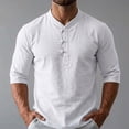 thumbnail image 2 of White Mens Short Half Sleeve Tops Blouses for Mens Collared Neck Faux Gauze Linen Casual Basic Summer Fall Shirts 2026 XXL, 2 of 9