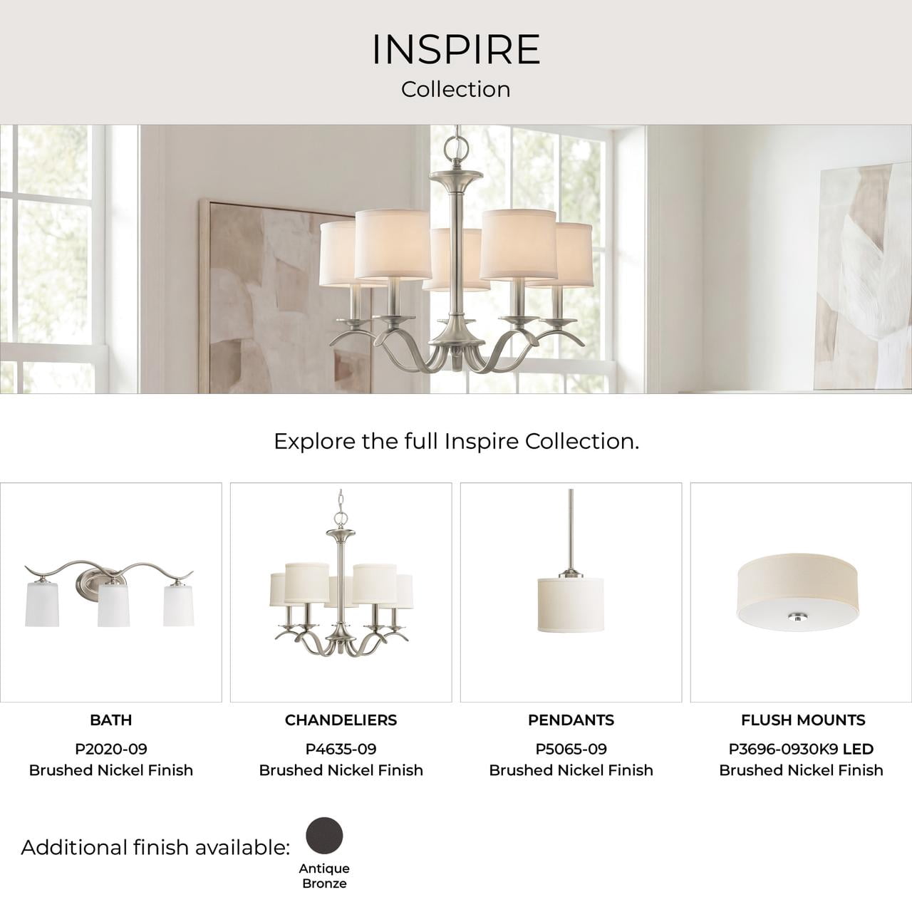 Inspire Collection Two-Light 13" Flush Mount