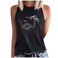 thumbnail image 2 of Aloohaidyvio Tank Tops for Women,Women's Summer Beach Print Basic Tank Tops 2024 Round Neck Soft Casual Loose Sleeveless Shirts, 2 of 4