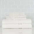 thumbnail image 6 of Mainstays 6 Piece 100% Cotton Towel Set, 2 Bath , 2 Hand and 2 Washcloths,Super Soft and Highly Absorbent Basic Solid Premium Towel Set, for Bathroom, Hotels, Spa and Gym – White, 6 of 7