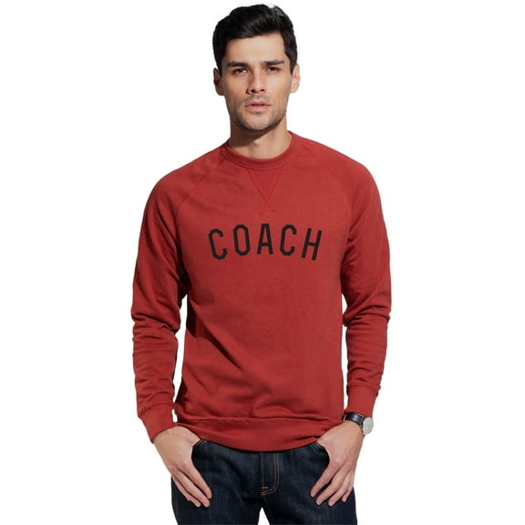 Daxton Coach Sweatshirt Athletic Fit Pullover Crewneck French Terry Fabric - Spice Sweatshirt Black Letter, XS