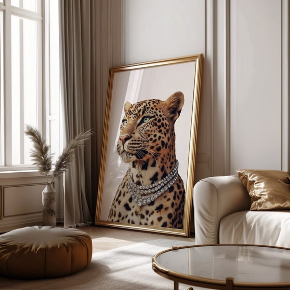 Trendy Chic Leo.Pard Print Wall Art Cheetah Diamonds Print Home Decor Luxury Dorm Art Maximalist Cheetah Animal Print Poster Bedroom Wall Art UNFRAMED PAPER POSTER, Home Decor, Living Room Dercor